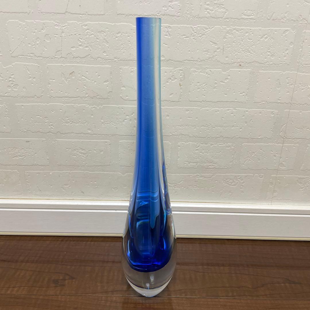 ムラーノガラス　formia 花瓶　フラワーベース　ブルー