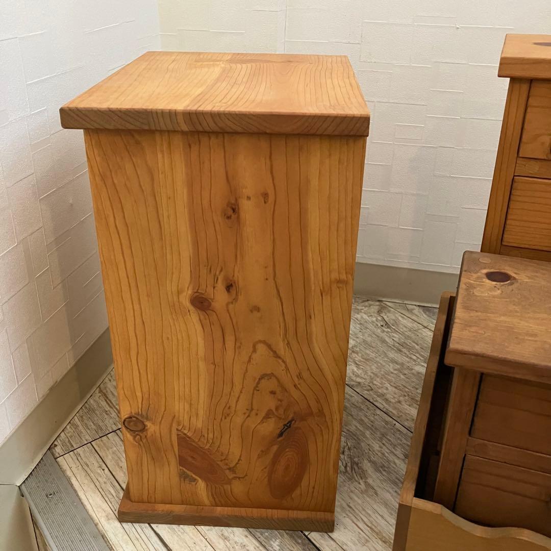 カントリー家具　ハートのくりぬき　ハンドメイド品　木製チェスト 5点セット