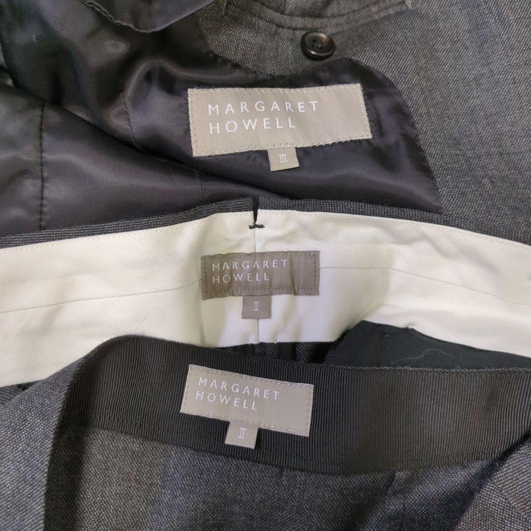マーガレットハウエル　スーツ　ウール　ジャケット パンツ スカート グレー