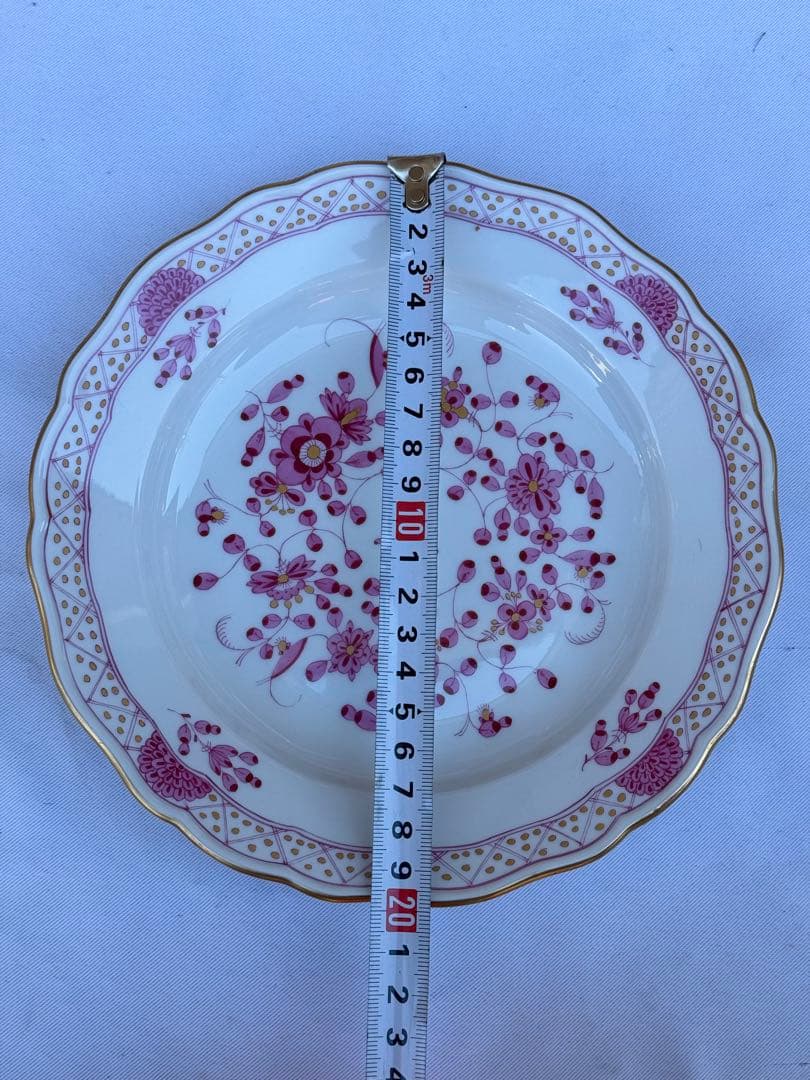 マイセン インドの華 リッチピンク プレート 20cm 1級品 金彩 5枚