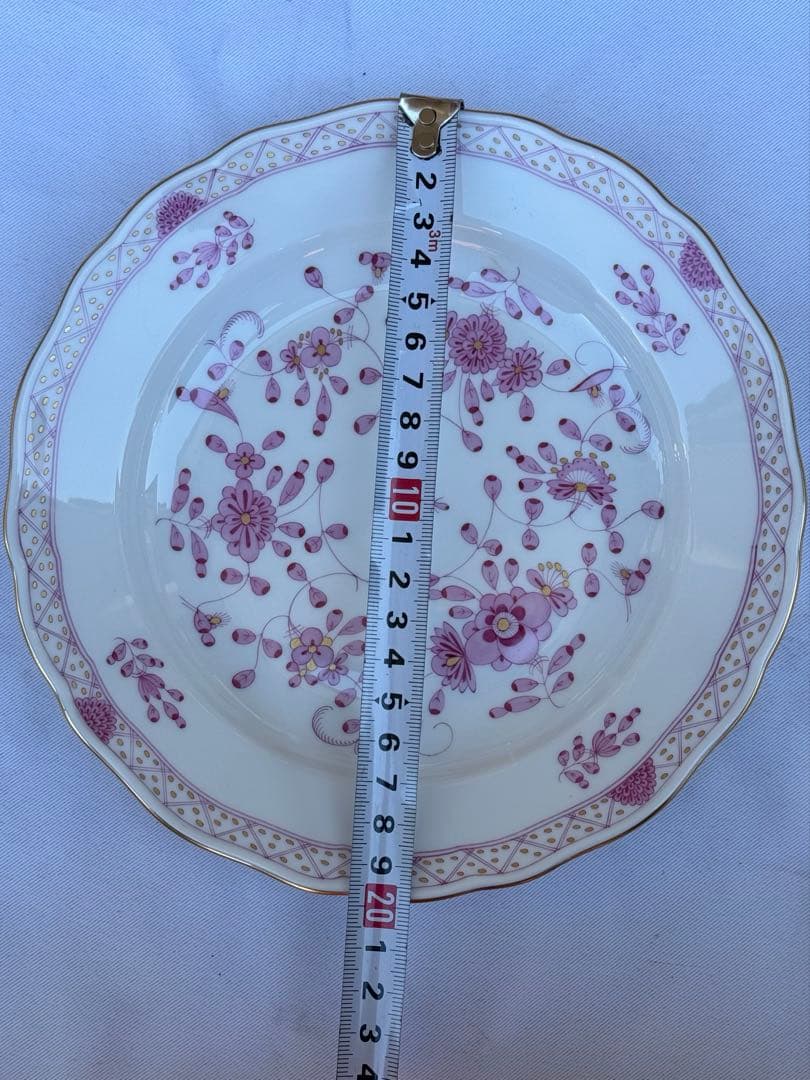 マイセン インドの華 リッチピンク プレート 20cm 1級品 金彩 5枚