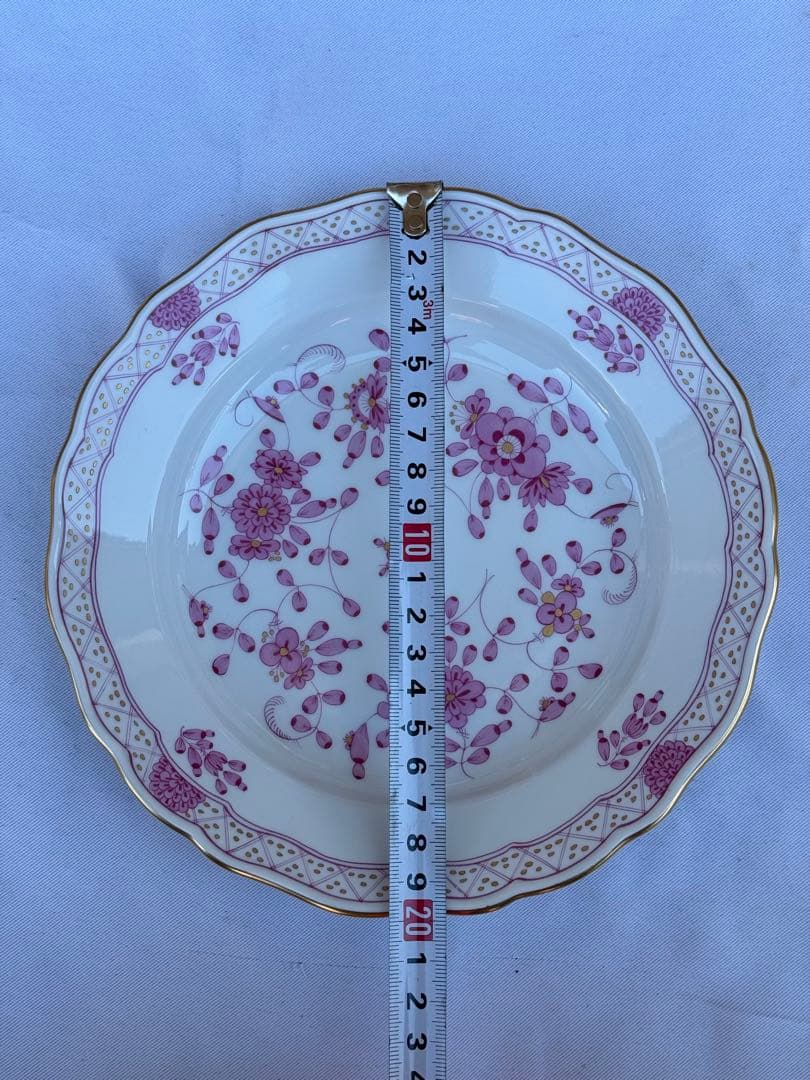 マイセン インドの華 リッチピンク プレート 20cm 1級品 金彩 5枚