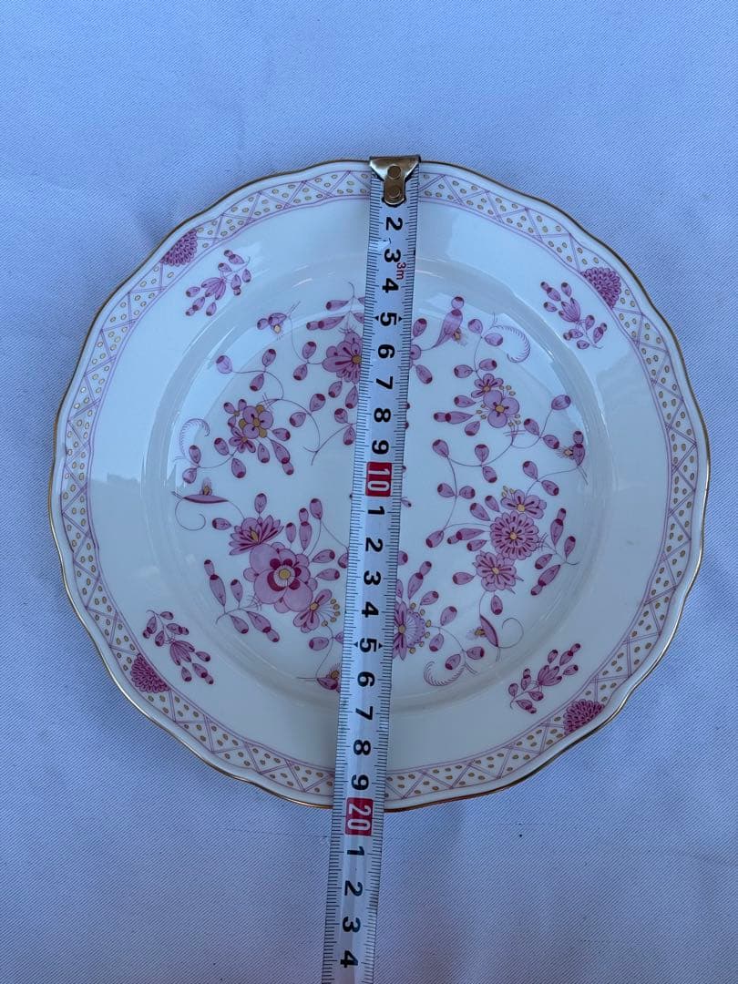 マイセン インドの華 リッチピンク プレート 20cm 1級品 金彩 5枚