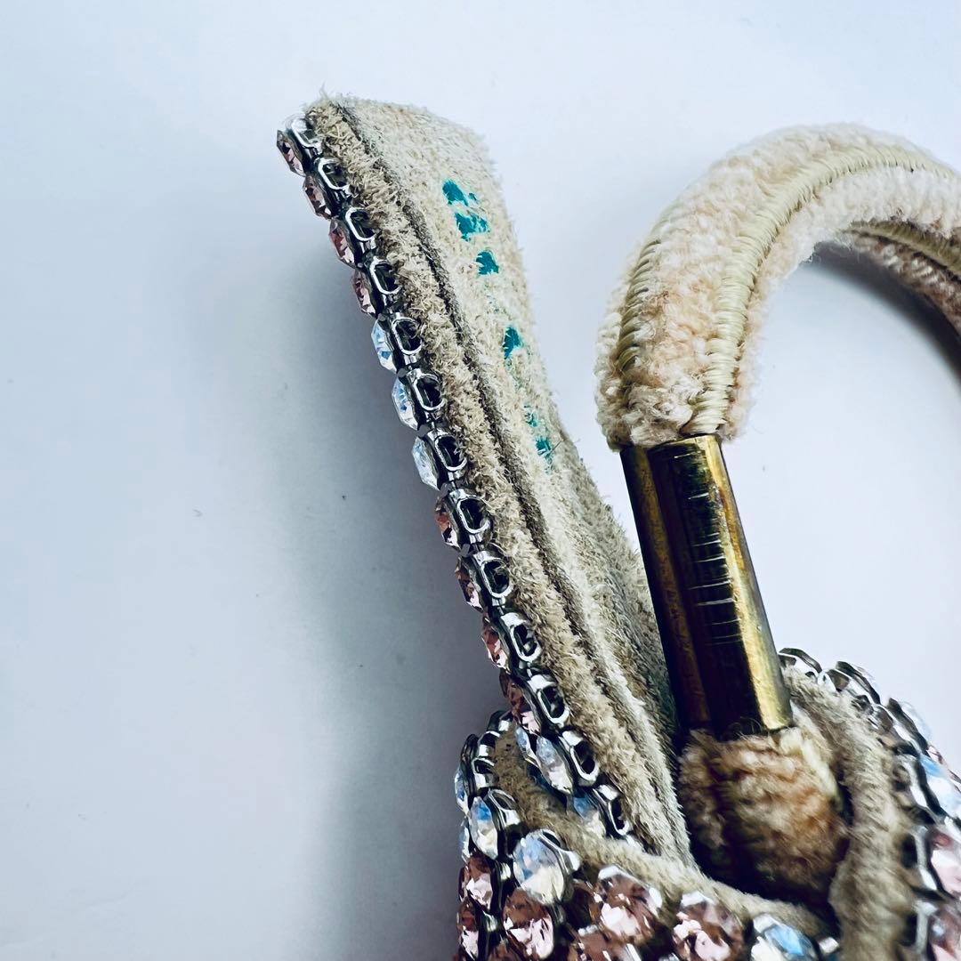 acca アッカ　クリスタル　ブリジットドレスポニー　ベージュ　ピンク×シルバー