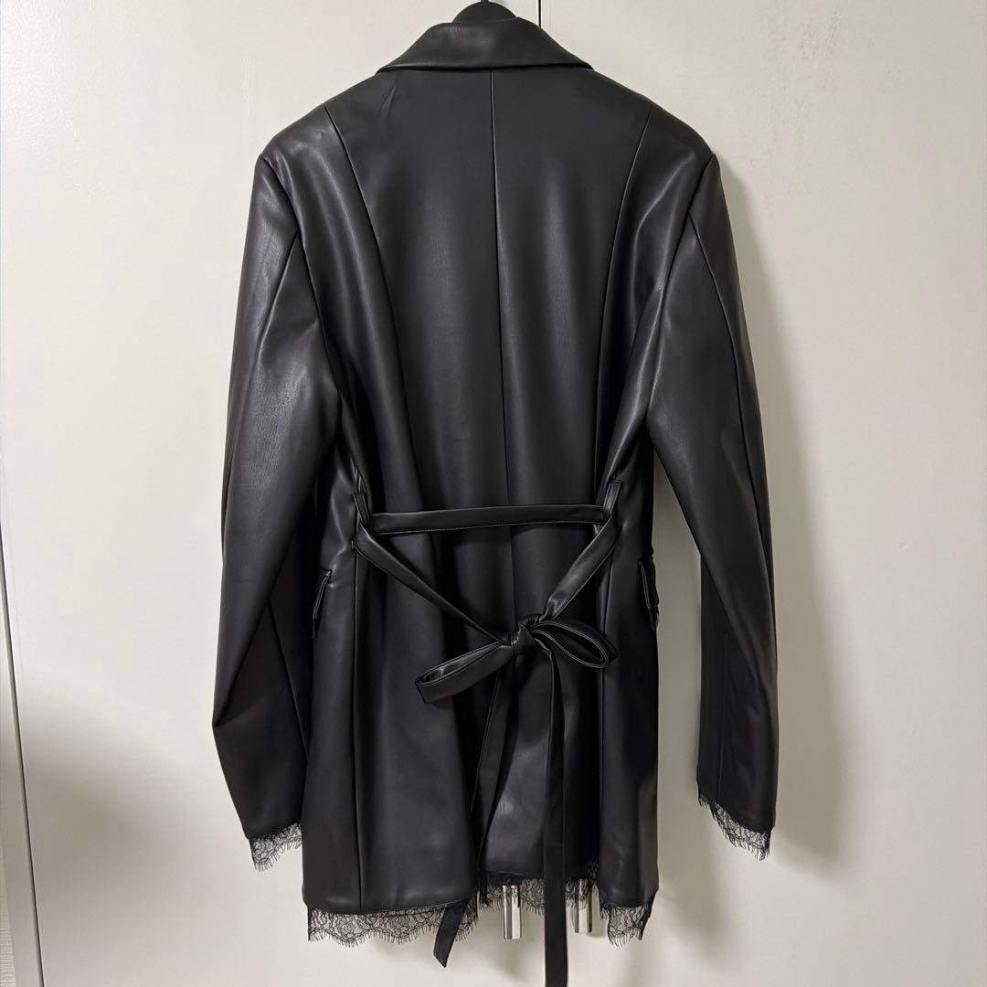 ブラックレーストリムロングジャケット