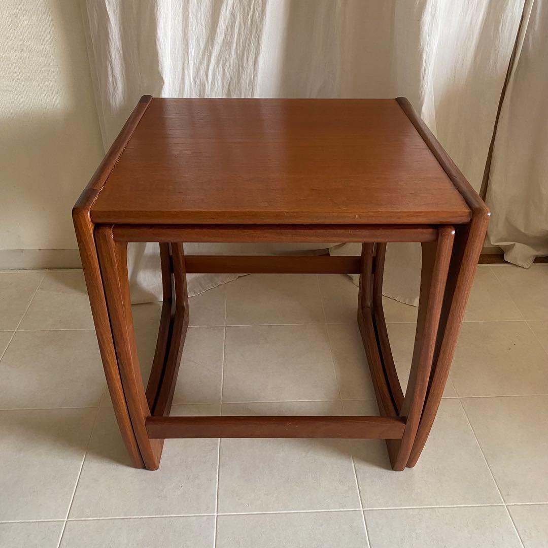 美品　北欧　アンティーク　ネストテーブル　セット　サイドテーブル　チーク　机