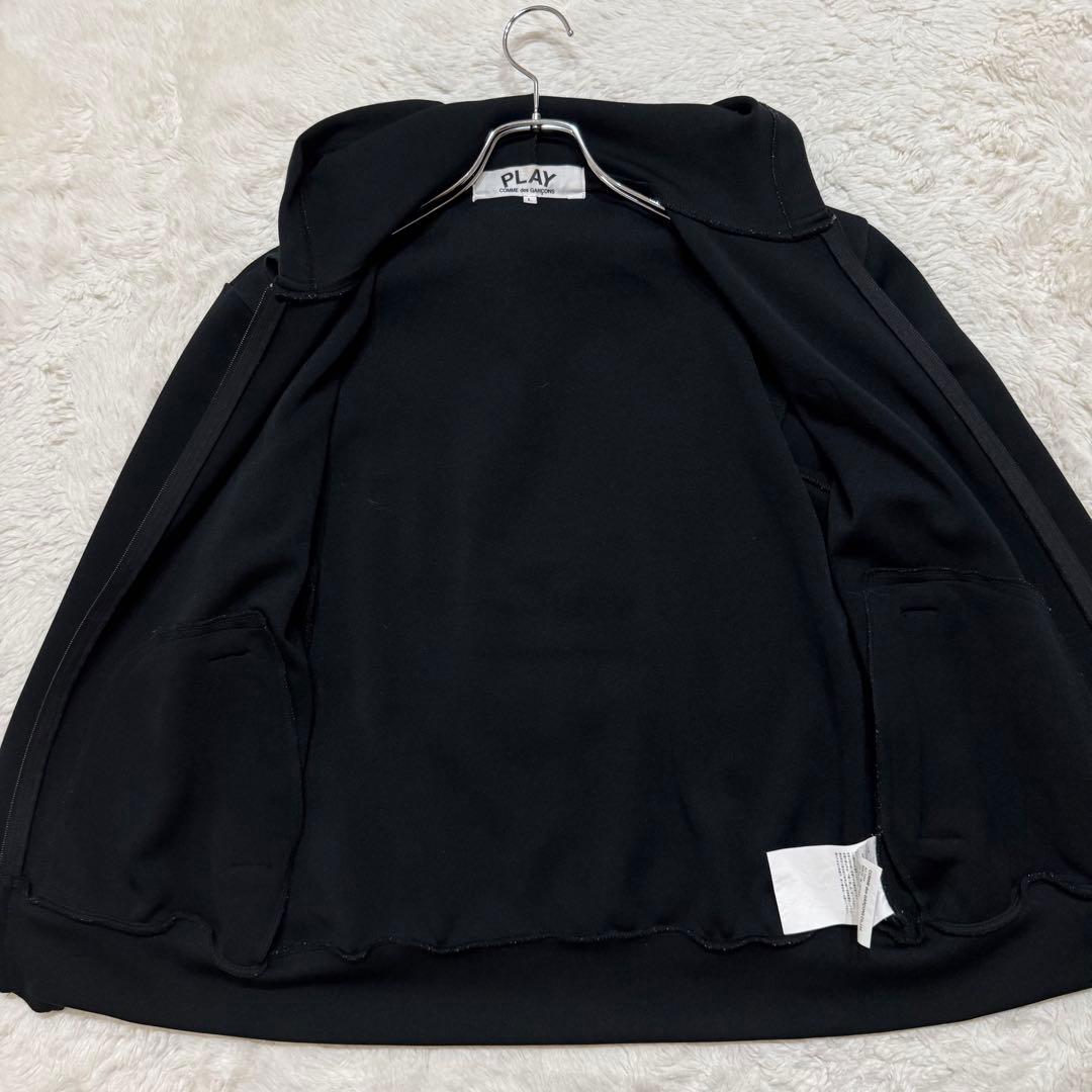 プレイコムデギャルソン L/黒ハート ジップパーカー ビッグプリント L