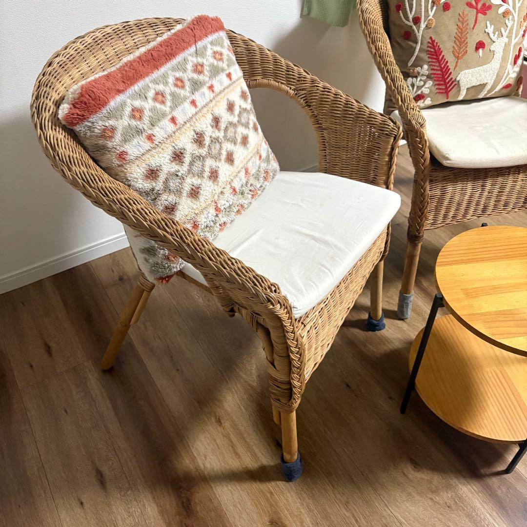 IKEA イケア ラタン製アームチェア 2脚 AGEN アーゲン