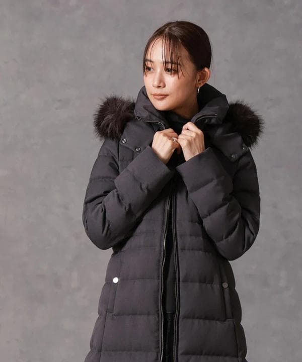 【新品】NANO UNIVERSE 西川ダウン/サージロングダウン/チャコールM