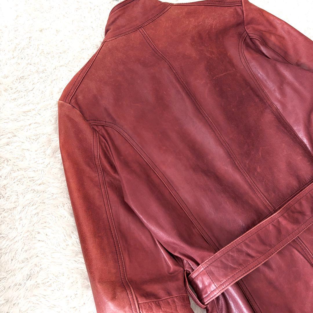 ✨希少色✨ トルネードマート コート レザー ロング ベルト L ファスナー