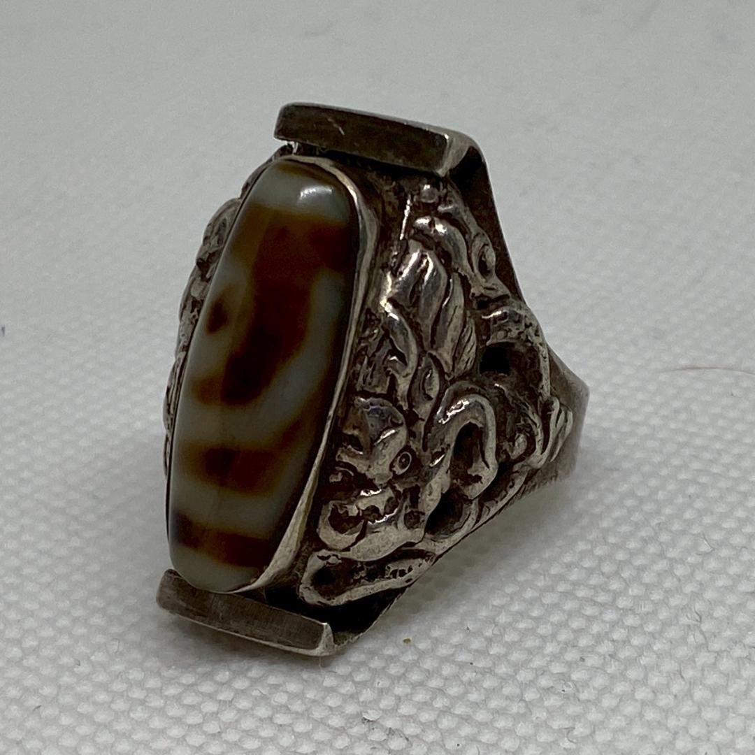 BRDC インディアンジュエリー リング 指輪 20号 アギー 天然石 一眼天珠