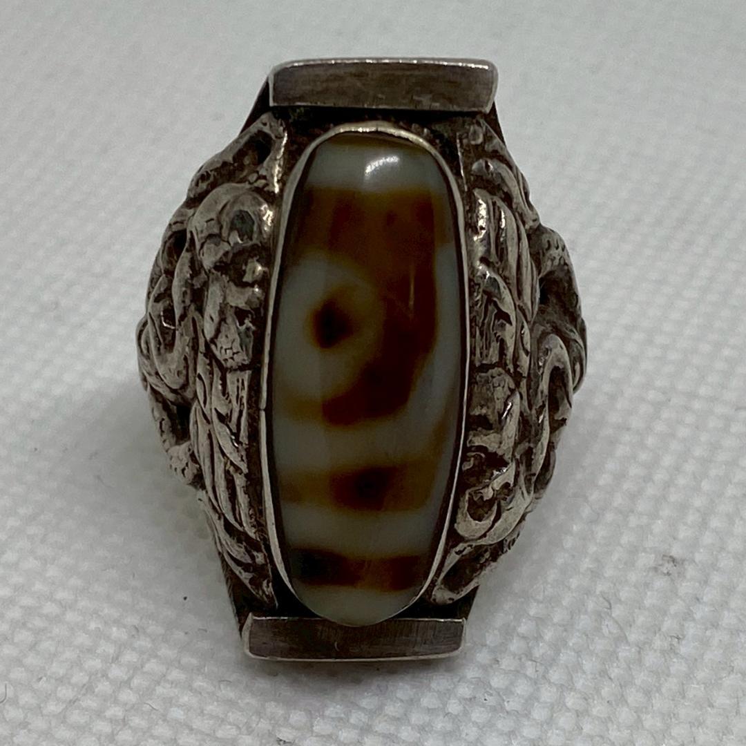 BRDC インディアンジュエリー リング 指輪 20号 アギー 天然石 一眼天珠