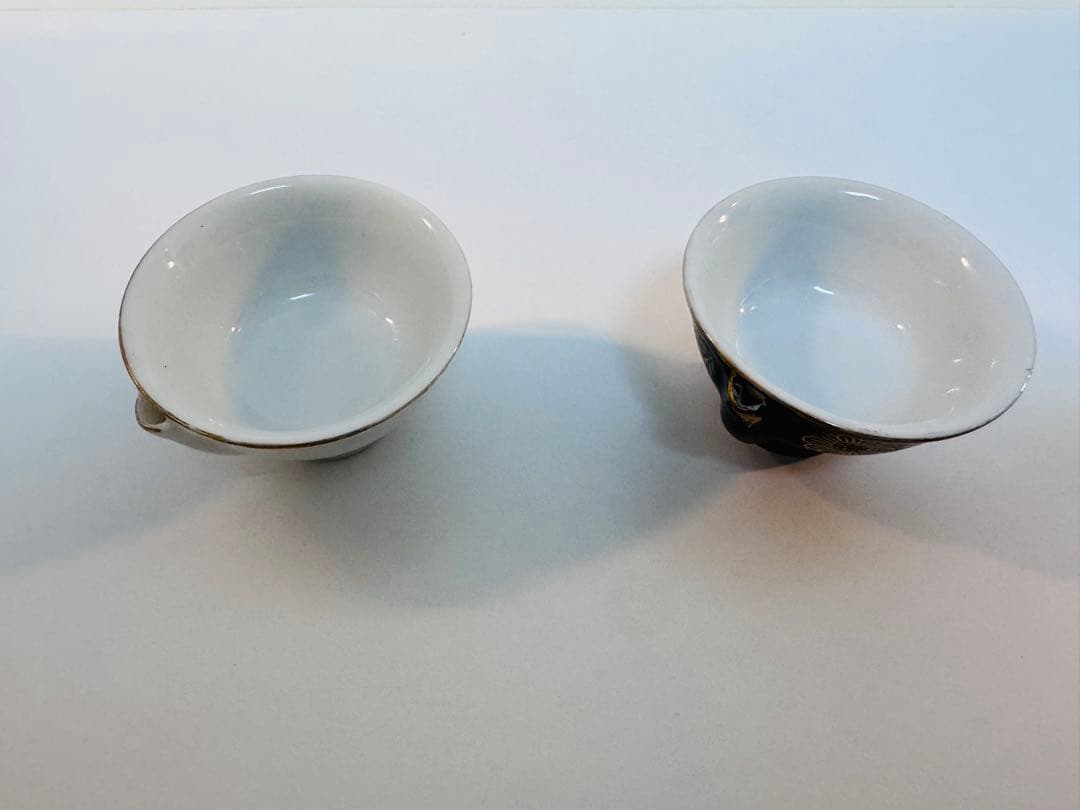 骨董　うぐいす盃　桜と菊