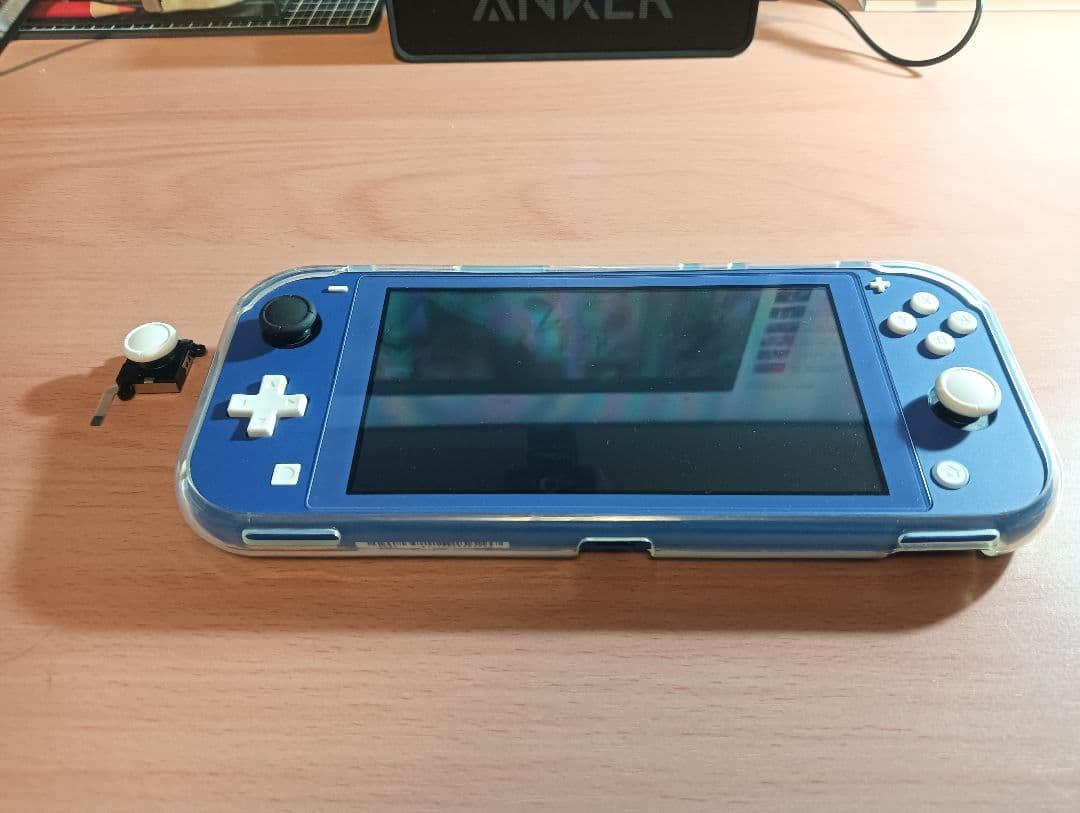 ニンテンドースイッチライト ブルー　スティック交換　美品　カバー　ガラスフィルム