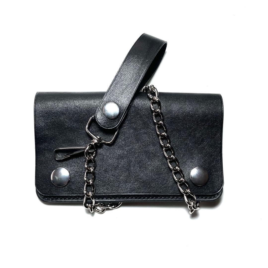 ミドルトラッカーウォレット　UKデッドストックレザー　ヴィンテージジッパー