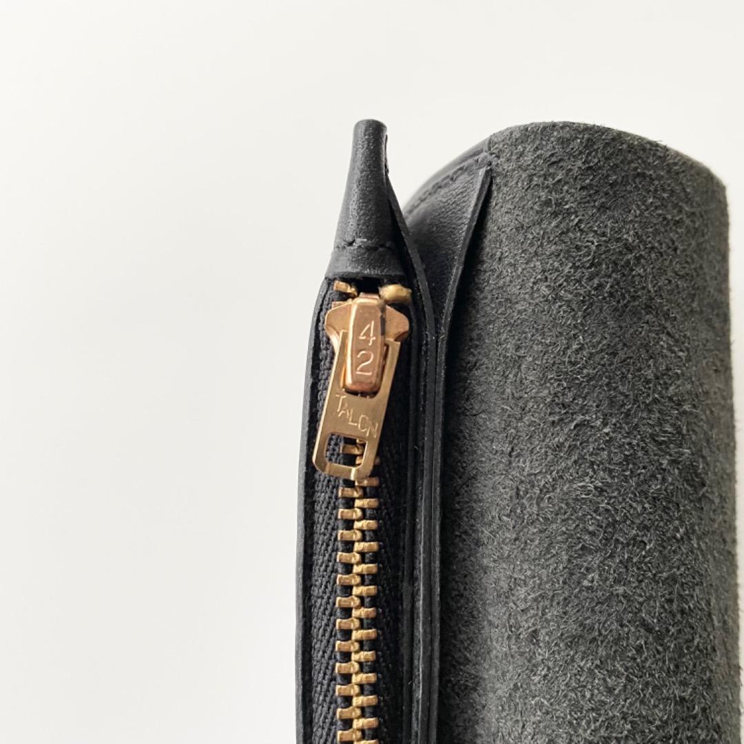 ミドルトラッカーウォレット　UKデッドストックレザー　ヴィンテージジッパー