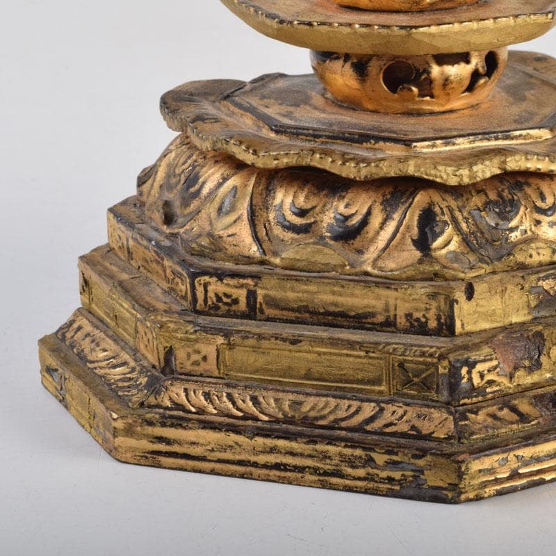 仏教美術　木彫　金彩彩色　仏像　置物　C　8624