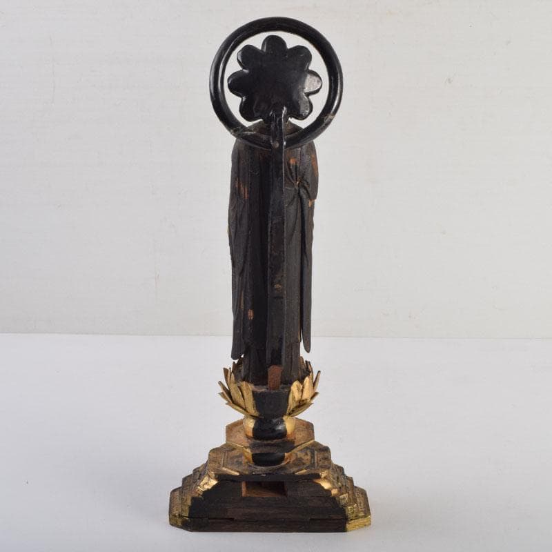 仏教美術　木彫　金彩彩色　仏像　置物　C　8624