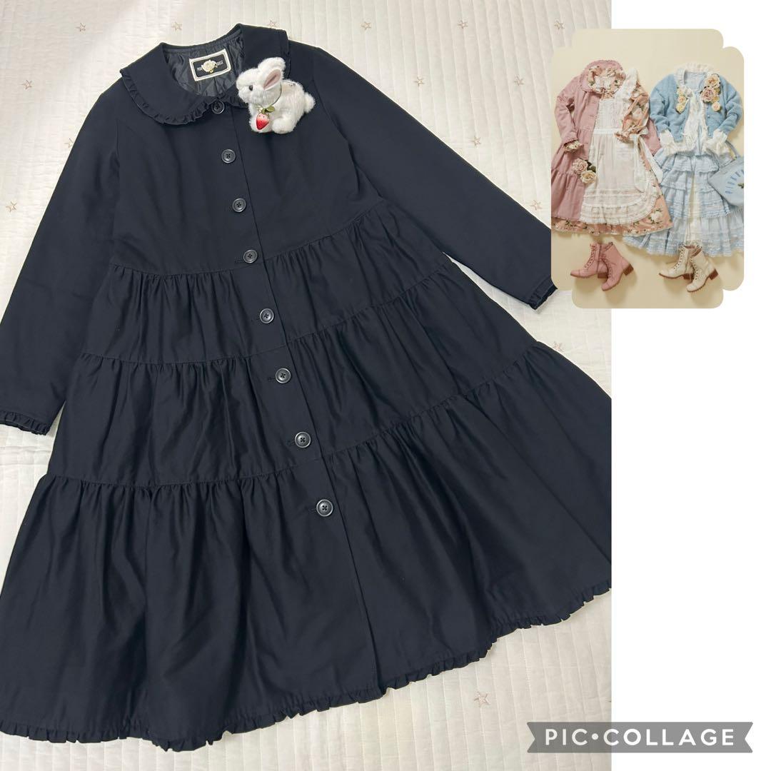 ピンクハウス　ティアード　フレア　コート　春　キルティング　ローズ　2025