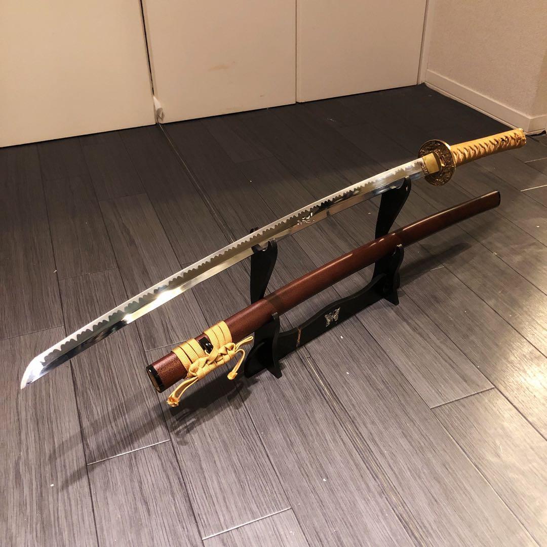 高級模造刀　居合刀　優波紋　茶拵え