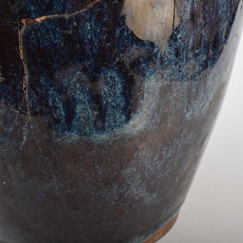 中国　海鼠釉　花瓶　壷　在銘　C　R8613