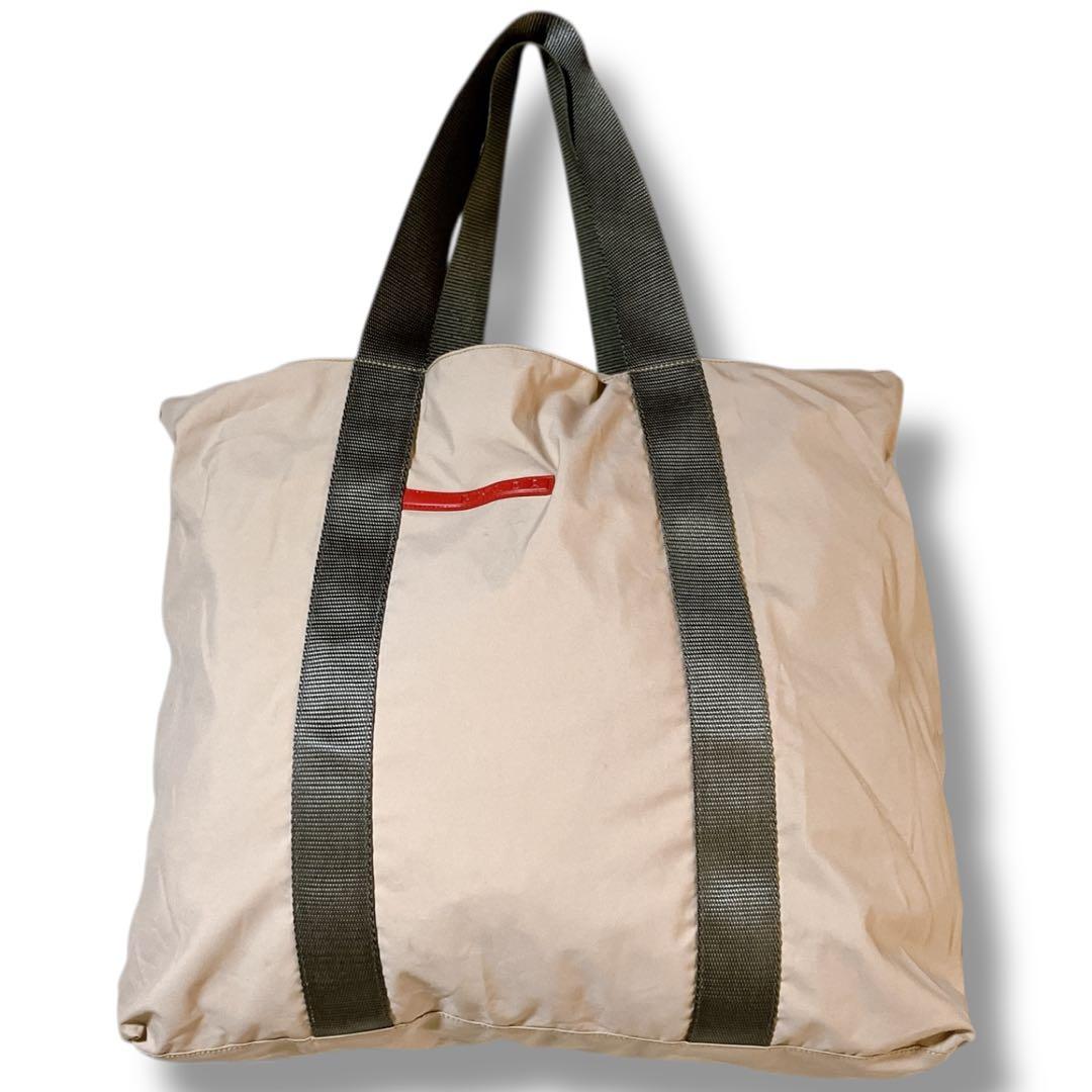 プラダ スポーツ 洗える A4収納可 肩掛け可 トートバッグ ベージュ 軽量