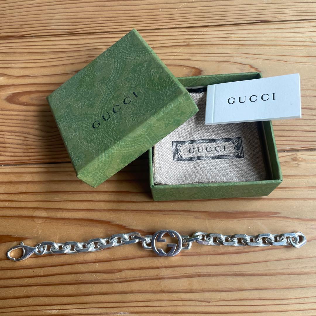 GUCCI インターロッキングブレスレット シルバーsize18