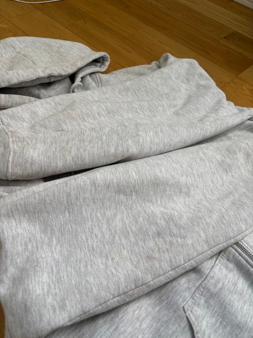 Lee リー 無地 裏サーマル ダブルフェイス ジップパーカー グレー