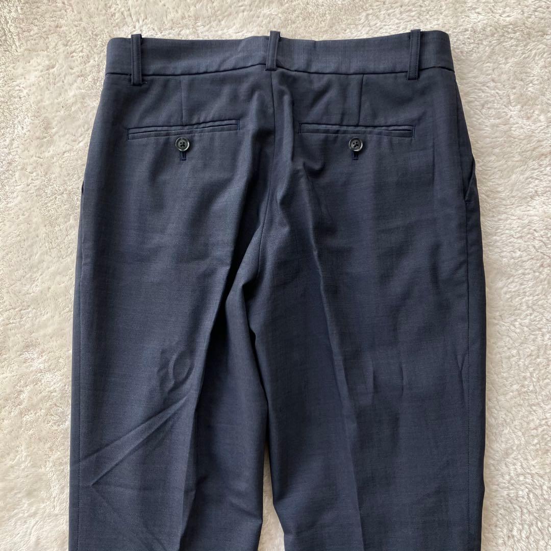 グリーンレーベルリラクシング ノーカラー パンツ スーツ ネイビー 38 総裏