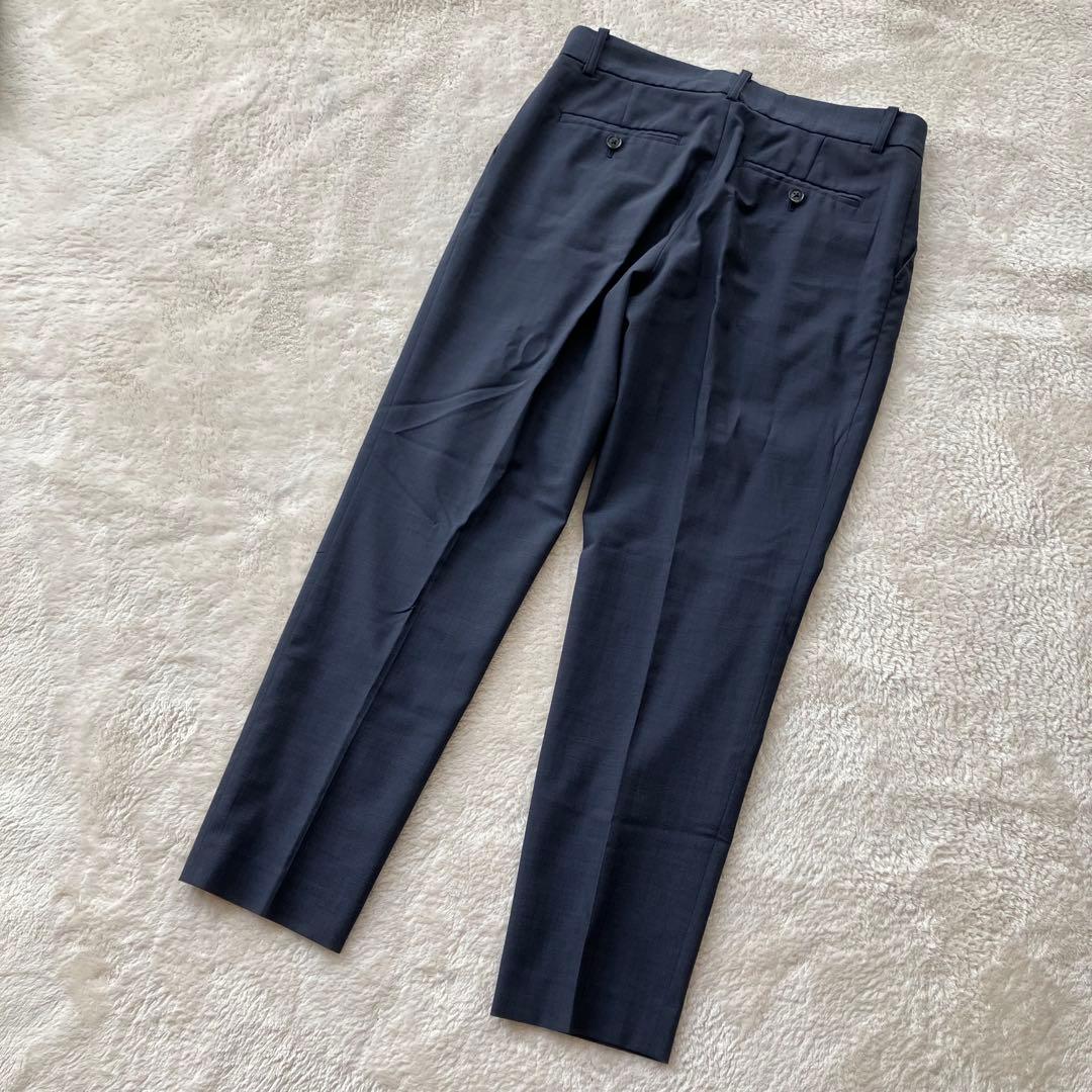 グリーンレーベルリラクシング ノーカラー パンツ スーツ ネイビー 38 総裏