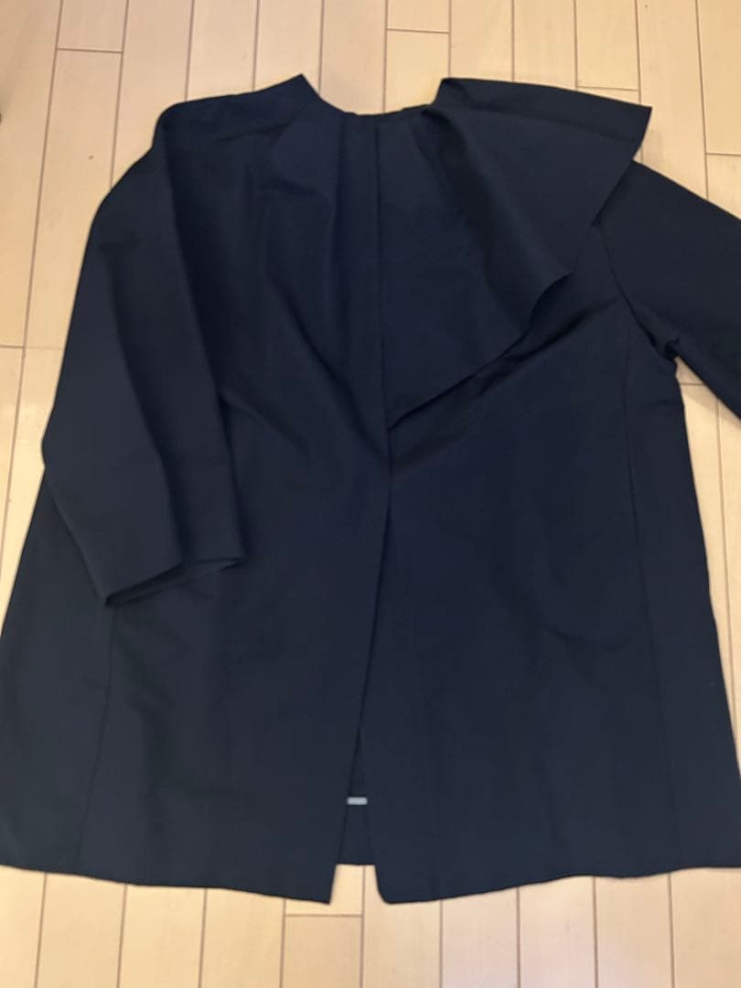 新品同様！yori ツイルサイドフレアコート　紺　38