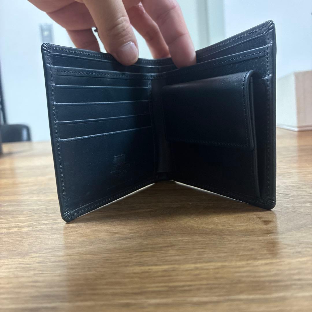 新品　ホワイトハウスコックス　ブライドルレザー　ネイビー　二つ折り財布S7532