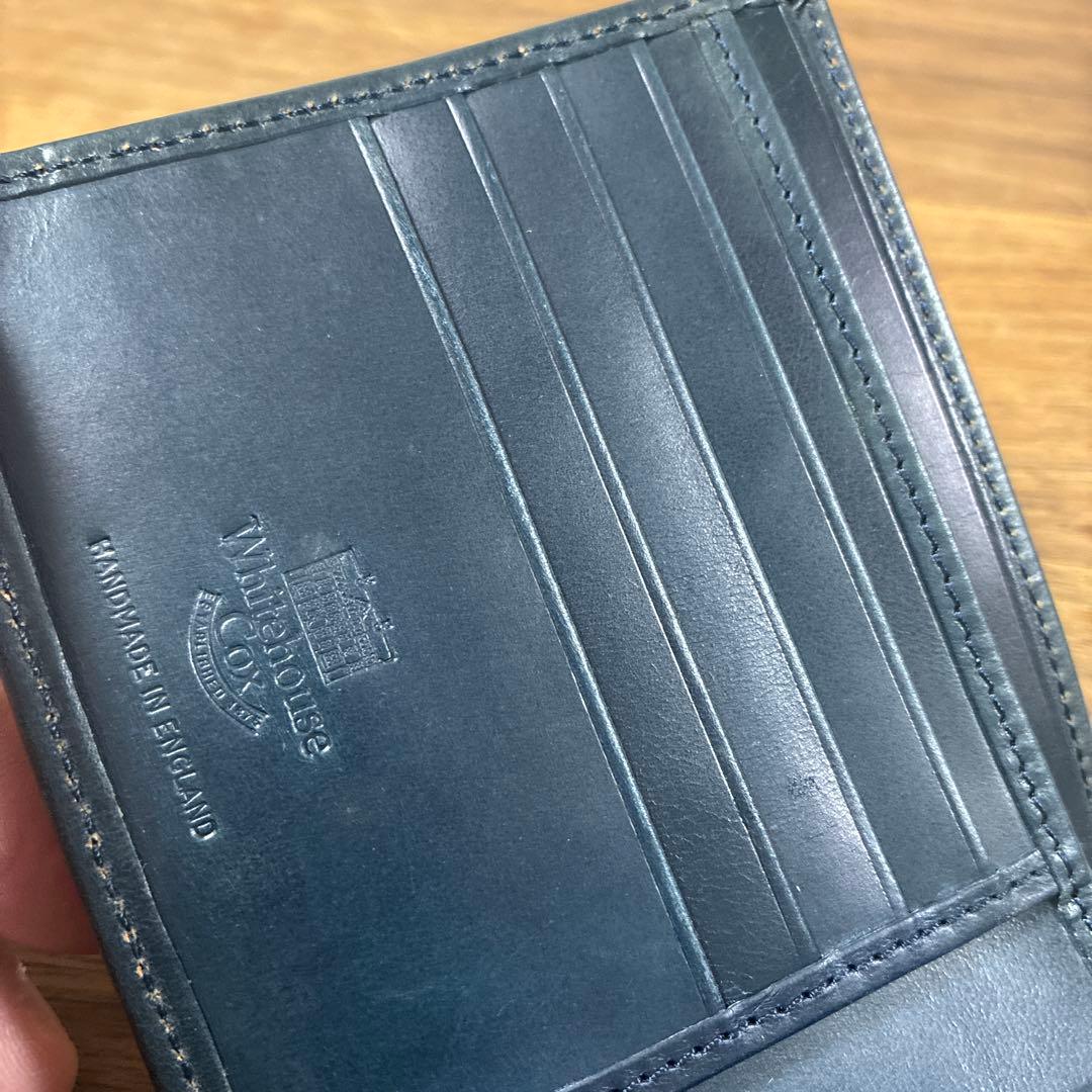 新品　ホワイトハウスコックス　ブライドルレザー　ネイビー　二つ折り財布S7532