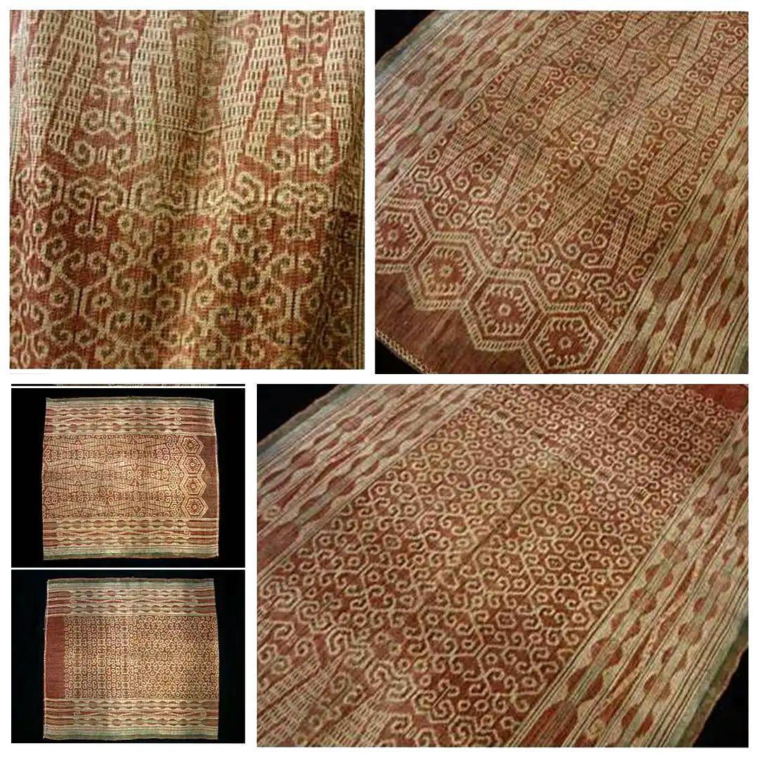 ボルネオ島（カリマンタン島）イバンダヤク族 イカット 手紡ぎ 古布 アンティーク