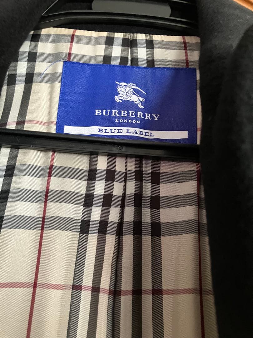 極美品✨　バーバリー　ブルーレーベル　ロング　コート　アンゴラ　ウール　ブラック