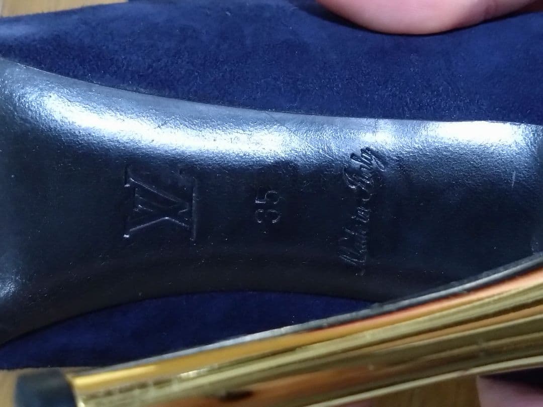 LOUIS VUITTON ルイヴィトン ネイビー オープントゥ ハイヒール