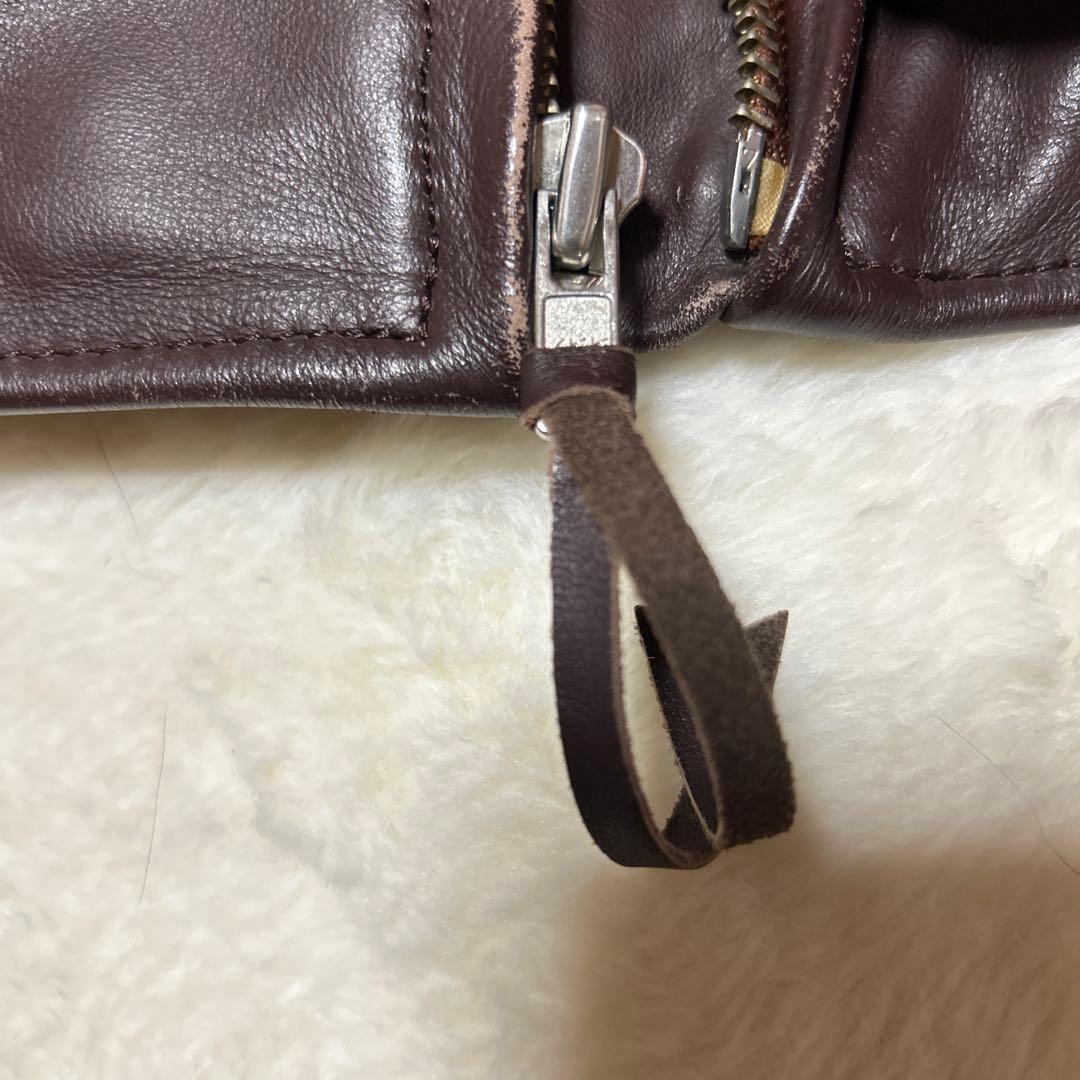 OHPLAN レザーライダースジャケット L 牛革 シングル キルティング中綿