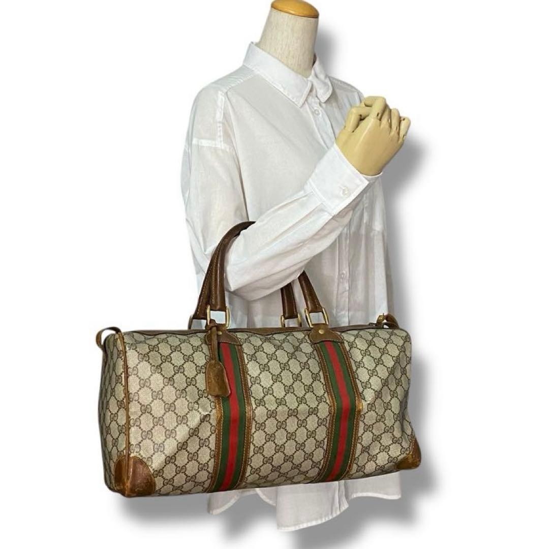 良品 GUCCI OLD シェリーライン ビンテージ ボストンバッグ バッグ