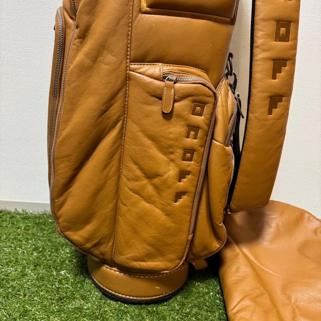 ONOFF オノフ キャディバッグ ゴルフバッグ ソフトタッチ本革調 キャメル色