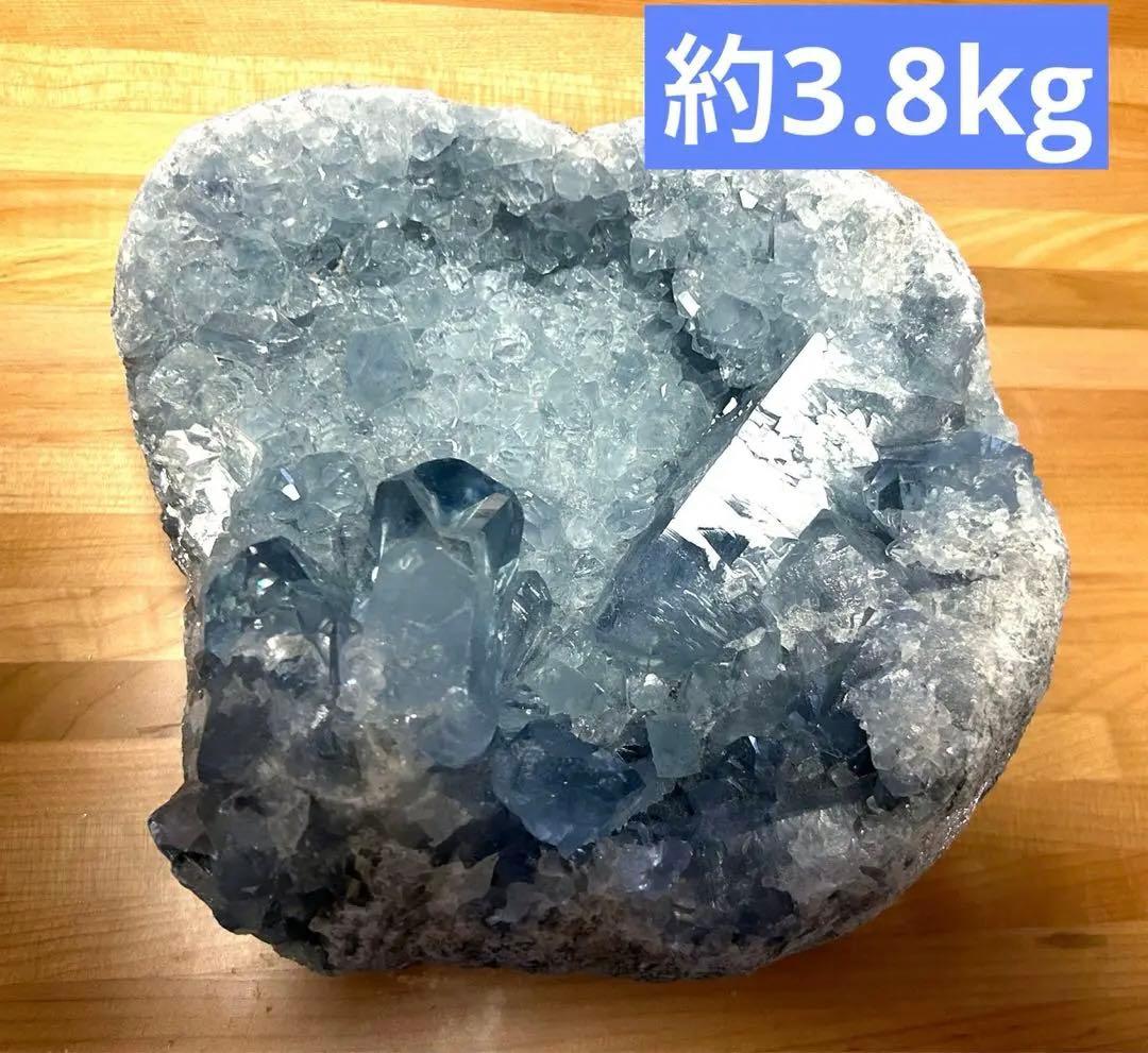 ✨希少✨【天然石】セレスタイト 天青石 クラスター 約3.8kg 特大結晶❣️