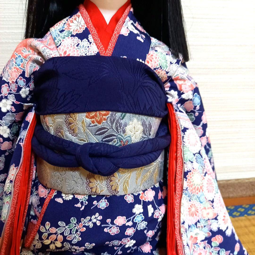 ドール　着物　襦袢　舞妓だらり帯　帯締め帯揚げ　正絹　比翼　市松人形　ビスク