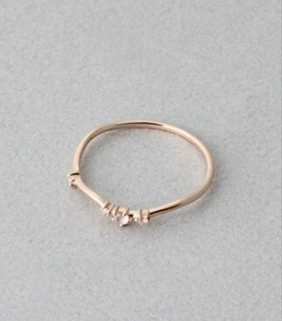 ■完売品■【ete】K10MPG ローズクォーツ/ダイヤモンド リング