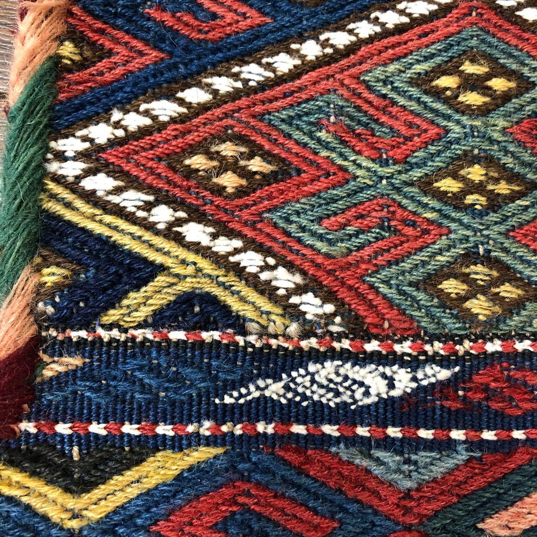 アンティーク/オールド? 塩袋 キリム&ジジム? 手織り トライバルラグ