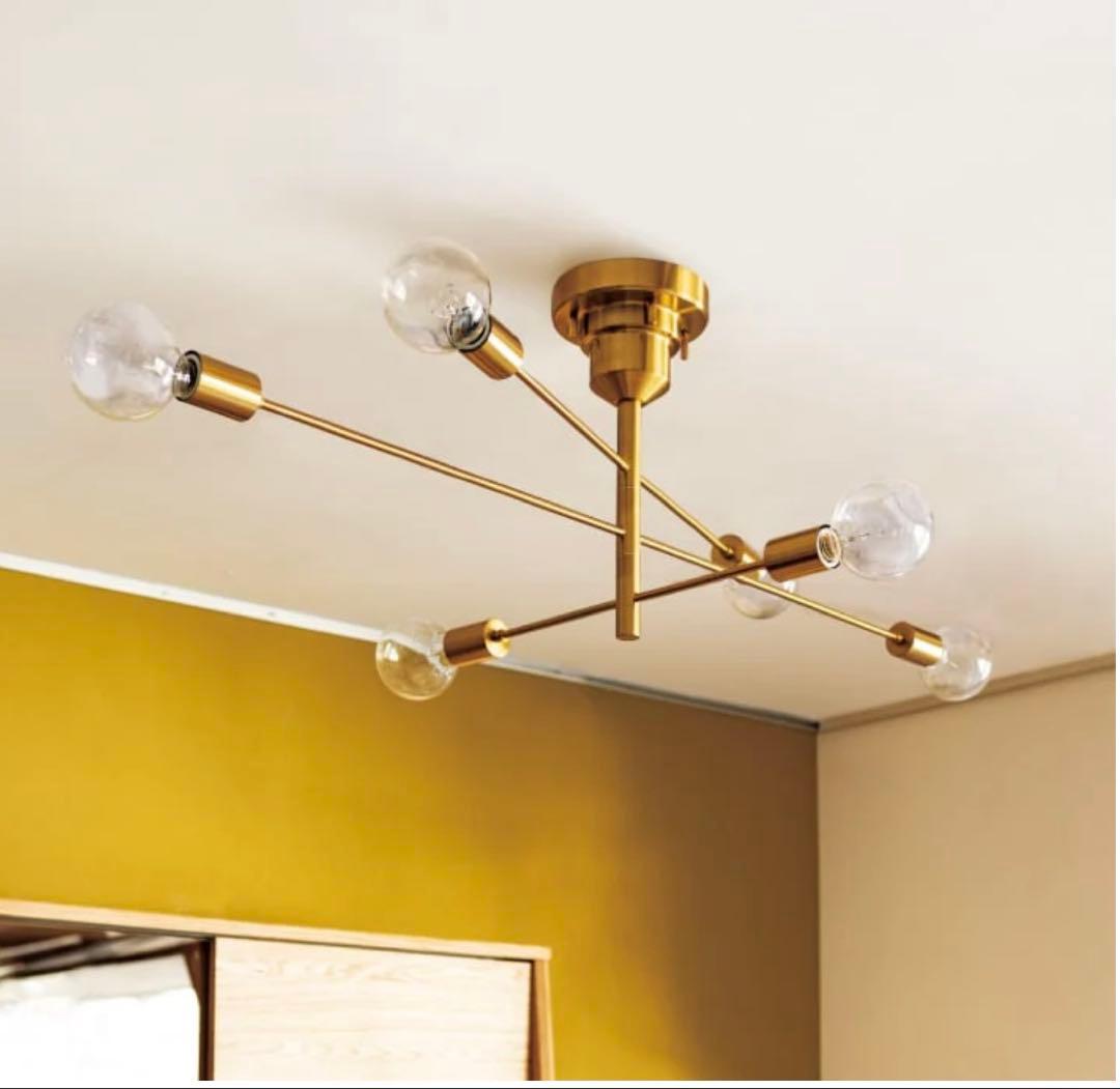 unico Astre アストル シーリングライト ゴールド 6灯 電球付き