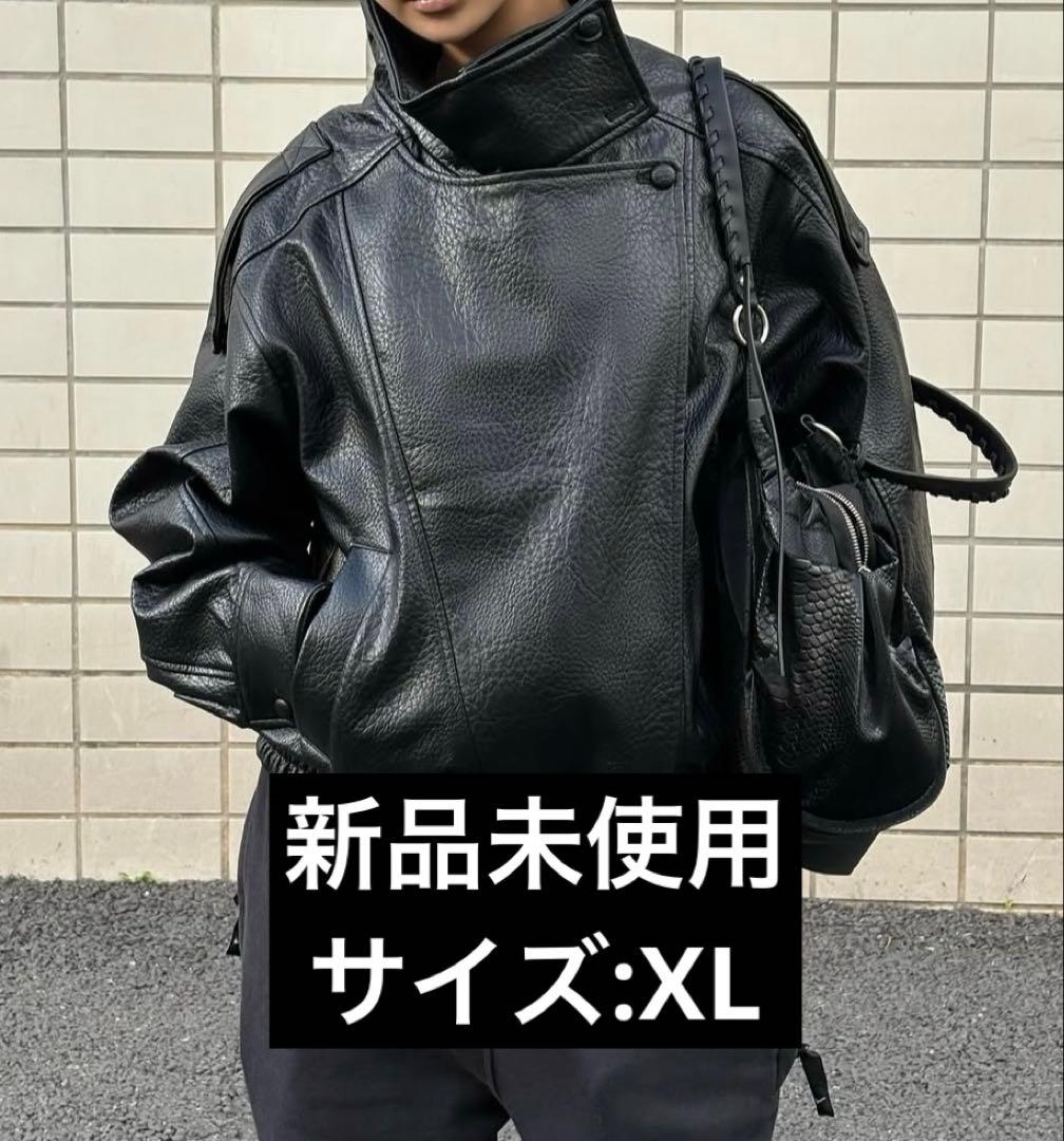 【最安値】ZARAフェイクレザージャケット XLサイズ ブラック ysl