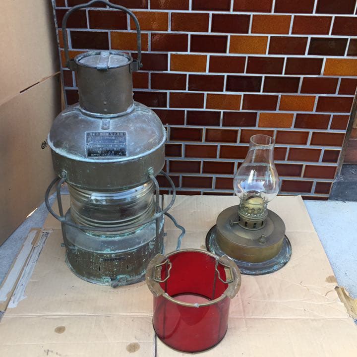 日本船燈株式会社 船舶燈 日本船燈 紅燈油用日船式 第3号  レトロ