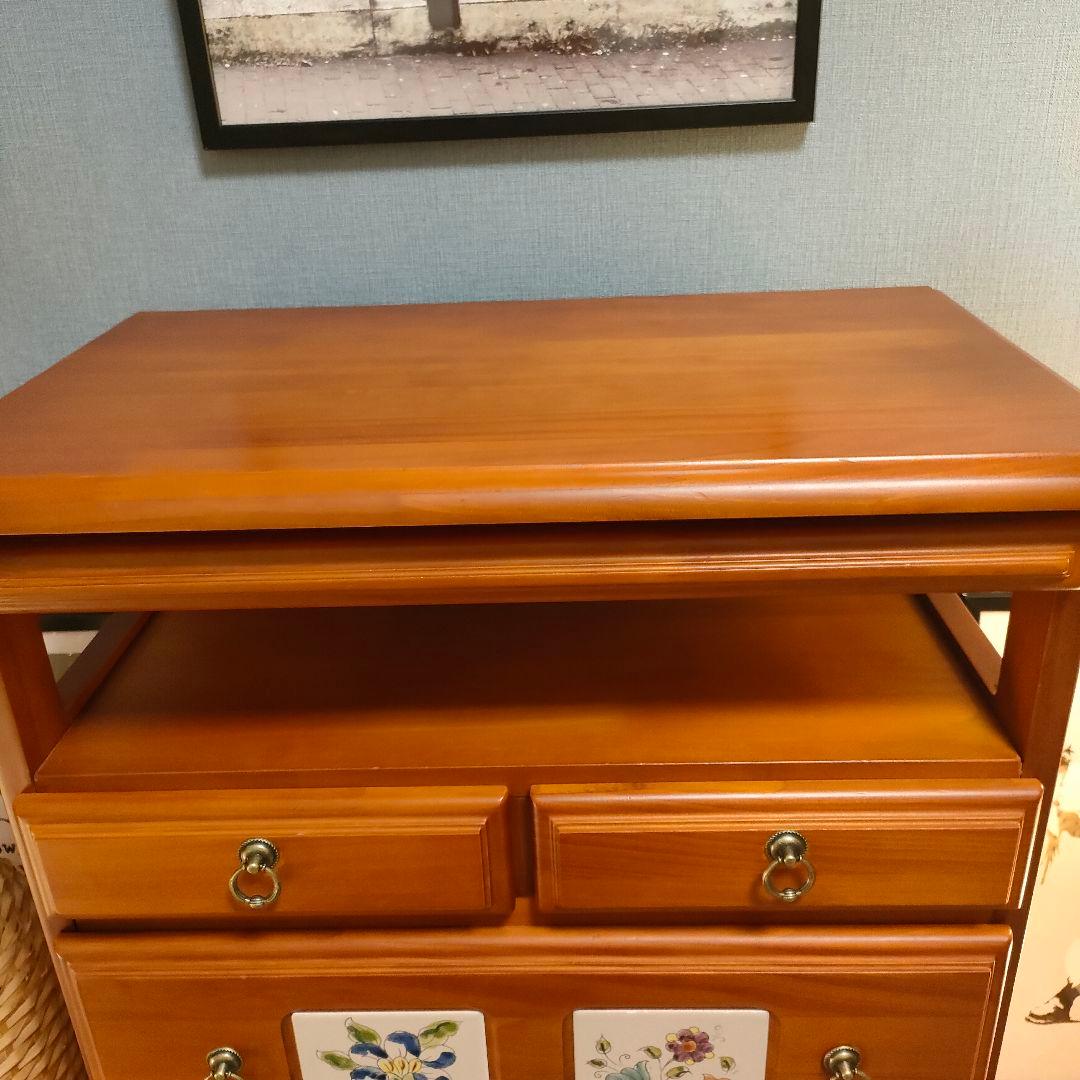 ヴィンテージ バレンシア スパニッシュタイル チェスト 北欧カントリー 収納