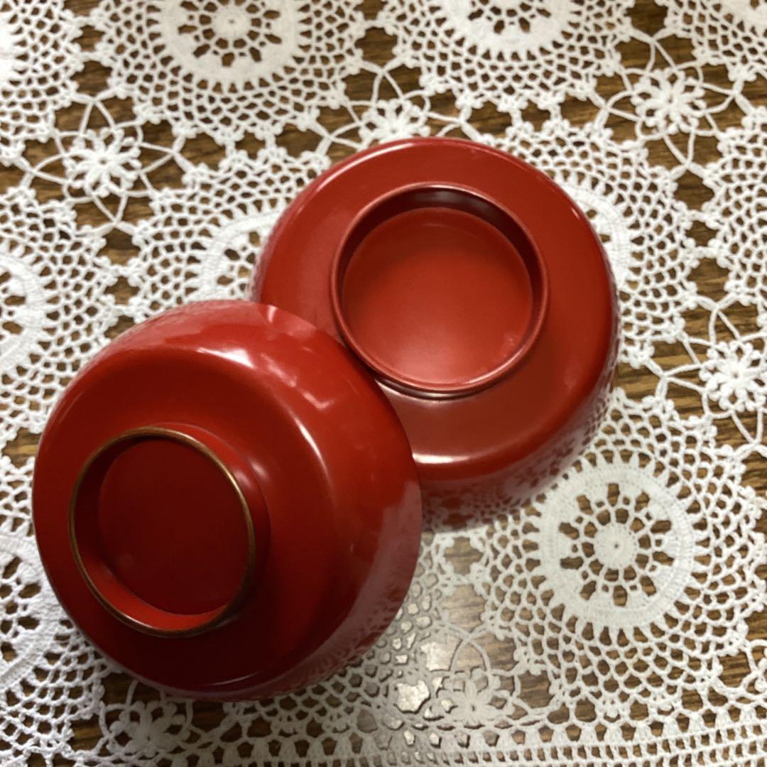 k2f20 朱　牡丹　吸物椀10客