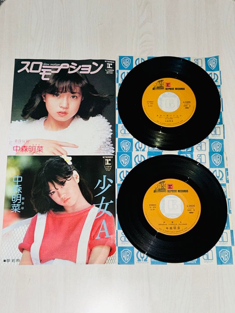 中森明菜／EPレコードスローモーション 等／4枚 +サイン色紙