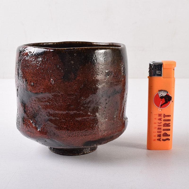 Gojyo 茶道具　楽吉左衛門作　黒楽筒茶碗　仕覆付　共箱　M　R8725